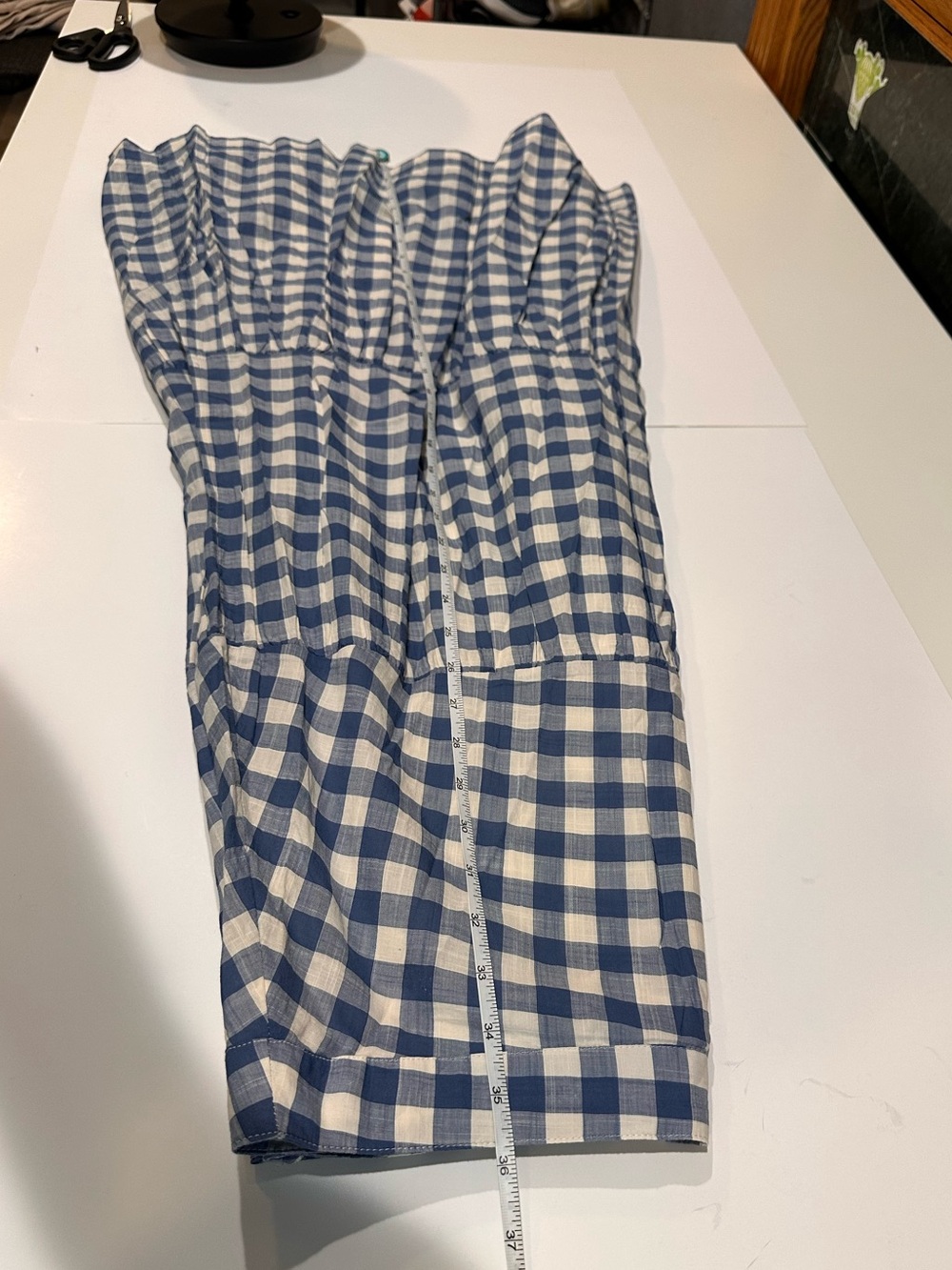 GAP Tiered Maxi Skirt Blue White Gingham Cotton Cottagecore Women’s 8 - Picture 10 of 12